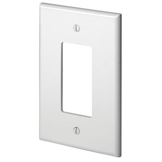 1-Gang Decora/GFCI Device Wallplate, Oversized, Thermoset, White