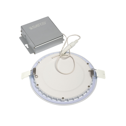 12 watt LED Direct Wire Downlight; Edge-lit; 6 inch; 3000K; 120 volt; Dimmable; Round; Remote Driver
