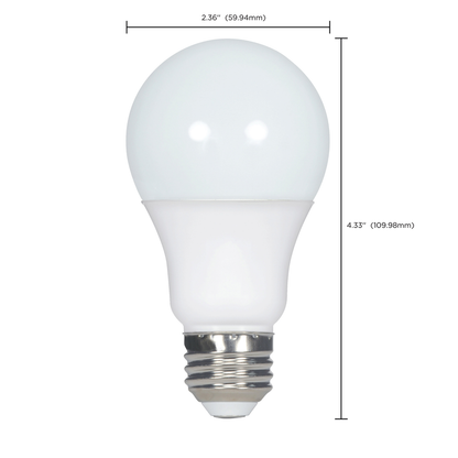 8.5 Watt; A19 LED; 2700K; Medium base; 220 deg. Beam Angle; 120-277 Volt