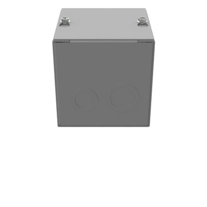 4X4X4 Screw Cover Type 1 UL Steel KOs Gray Cover w/Teardrop Slots Holes In Back