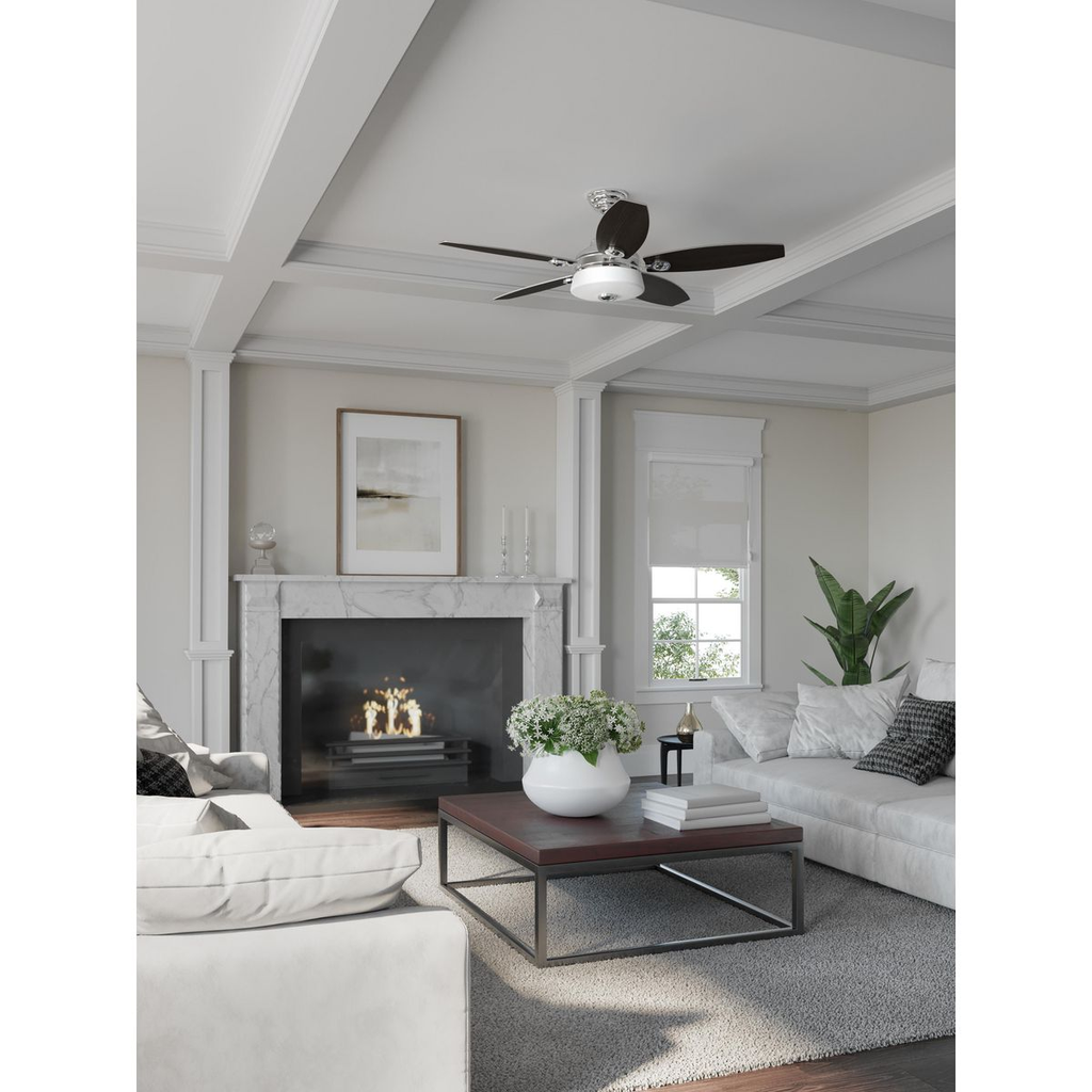 54" 5 Blade Fan w/ LED Light in Polished Chrome