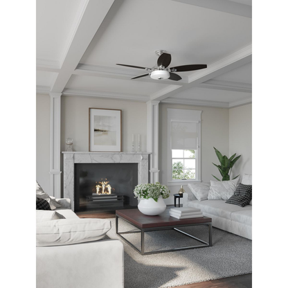 54" 5 Blade Fan w/ LED Light in Polished Chrome