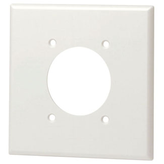 2-Gang Single Outlet/Rec Wallplate 2.145 Inch Diameter, Therm Nylon w/Positive Bow, White