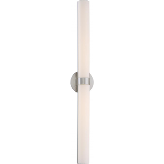 Bond - Double LED Vanity with White Acrylic Lens - Brushed Nickel Finish