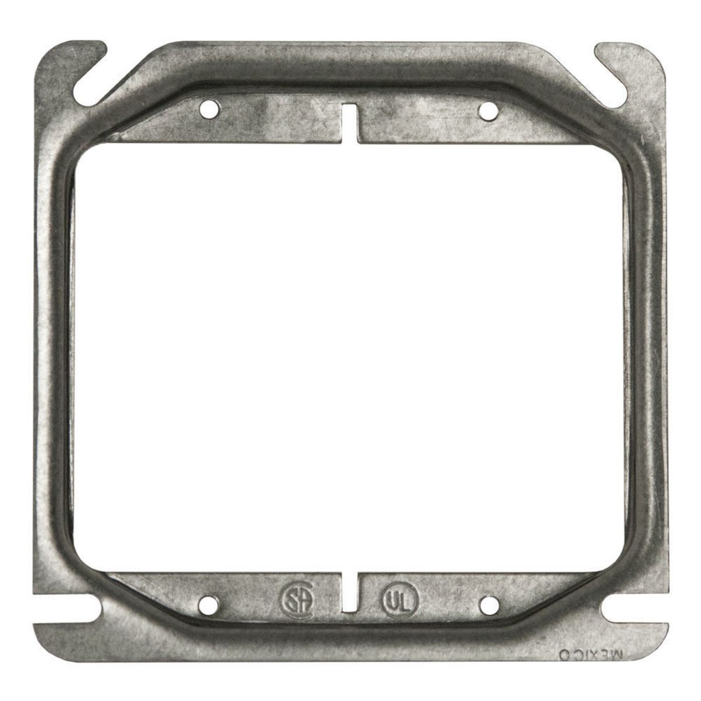 4 in. Square Cover, 2-Device, 5/8 in. Raised