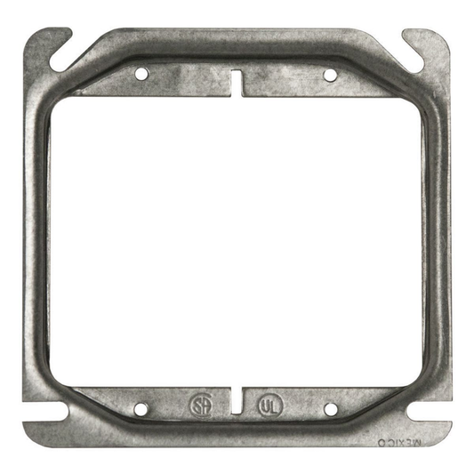 4 in. Square Cover, 2-Device, 5/8 in. Raised