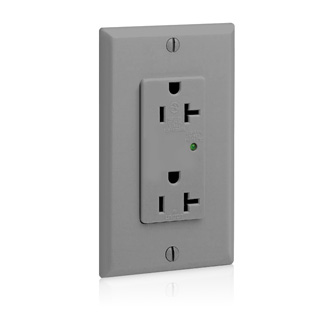 20 Amp, 125 Volt, Decora Plus Surge Protective Duplex Receptacle Outlet, Commercial Grade