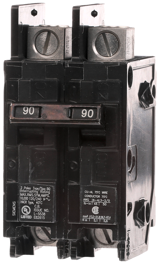 BRKR BQ 2P 120/240V 90A 10K LUG