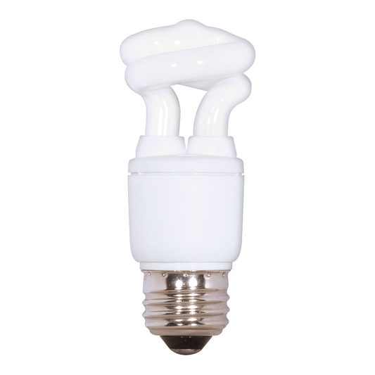 5 Watt; Mini Spiral Compact Fluorescent; 2700K; 82 CRI; Medium base; 120 Volt
