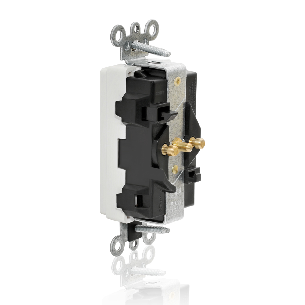 20 Amp Lev-Lok® Decora Plus Duplex Receptacle/Outlet, Industrial Grade, Self-Grounding