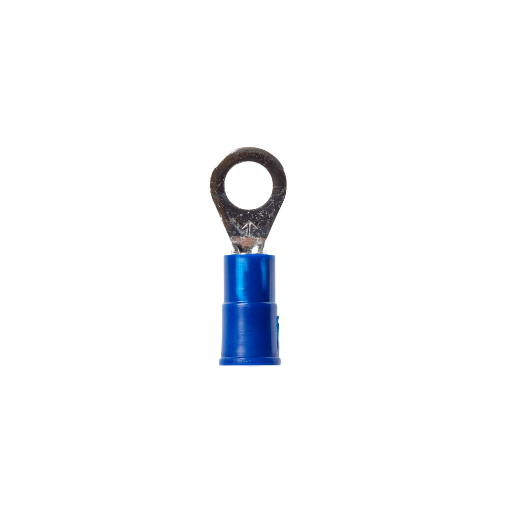3M™ Highland™ Vinyl Insulated Ring Terminal RV14-10Q, AWG 16-14,standard-style ring tongue fits around the stud, 25/bag
