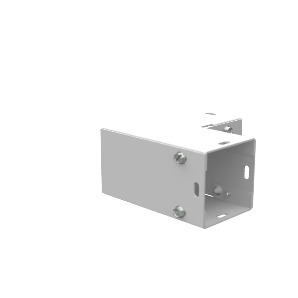 5.063x2.5x5.063 Wireway Elbow 90 Corner ANSI 61 Gray Steel
