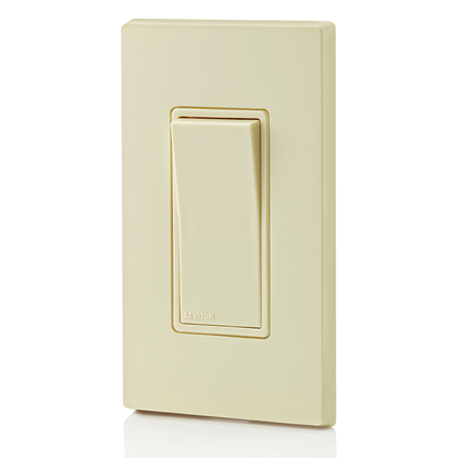 15 Amp Decora Rocker Single-Pole Switch, Grounding, Ivory