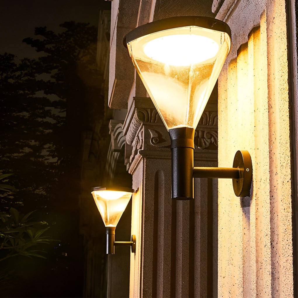 Waterproof LED Black Modern Solar Outdoor Wall Lights Wall Lamp