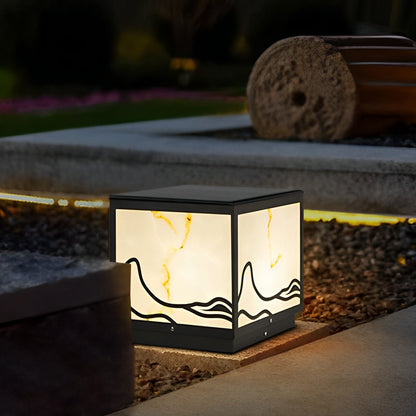 Waterproof LED Mountain Scenery Intelligent Solar Solar Post Caps Lights