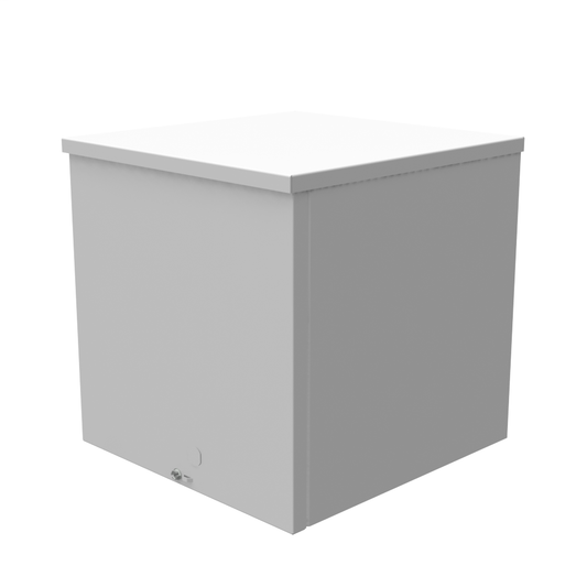 12x12x12 Screw Cover Type 3R UL Listed Steel No Knockouts ANSI 61 Gray Quad D Knockout For Lock Emboss Mounting Holes In Back