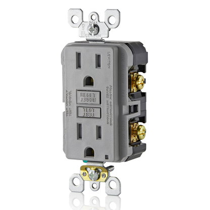 15 Amp, Self Test, Tamper-Resistant GFCI Outlet with LED Indicator Light