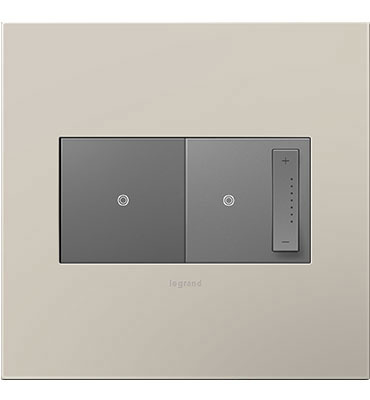 adorne® Greige 2-Gang Screwless Wall Plate