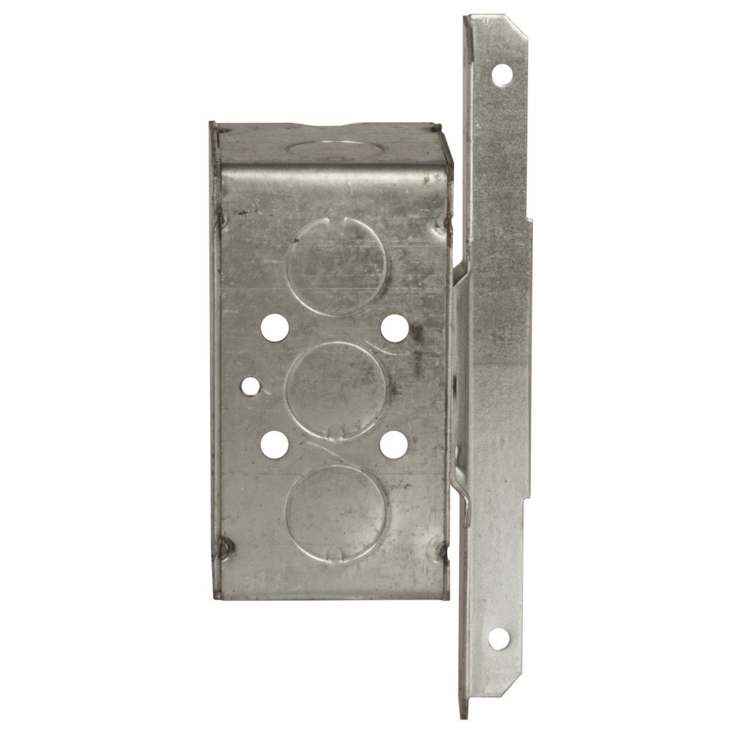 4 in. x 2 in. Handy Box, Welded, 2-1/8 in. Deep, Eight 1/2 in. KO's, A Bracket