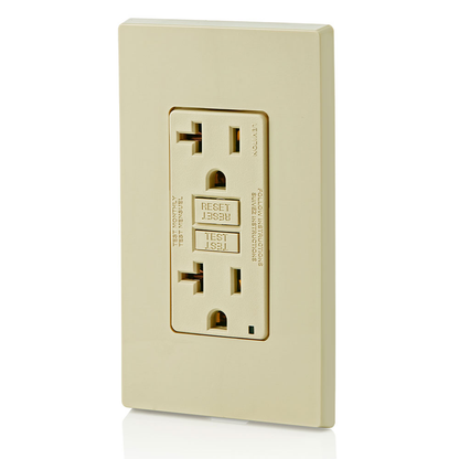 20 Amp, Self Test, Non Tamper-Resistant GFCI Outlet with LED Indicator Light
