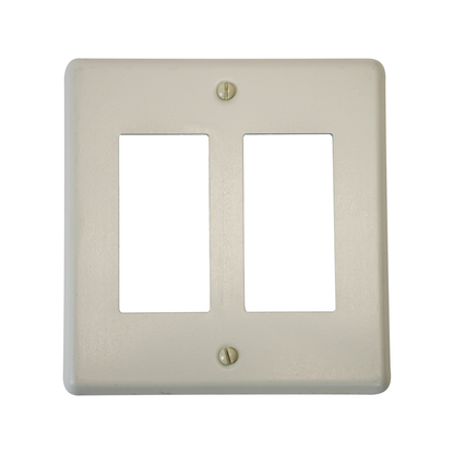 2-GANG W/TWO RECTANGULAR OPENINGS IVORY
