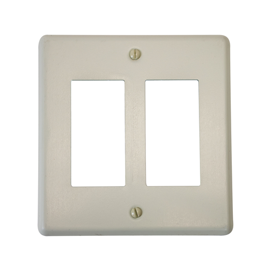 2-GANG W/TWO RECTANGULAR OPENINGS IVORY