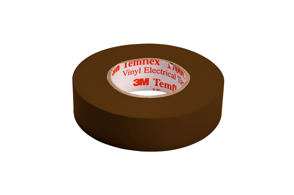 3M™ Temflex™ Vinyl Electrical Tape 1700C, 3/4 in x 66 ft, 1-1/2 in Core, Brown, 10 rolls/carton, 100 rolls/Case