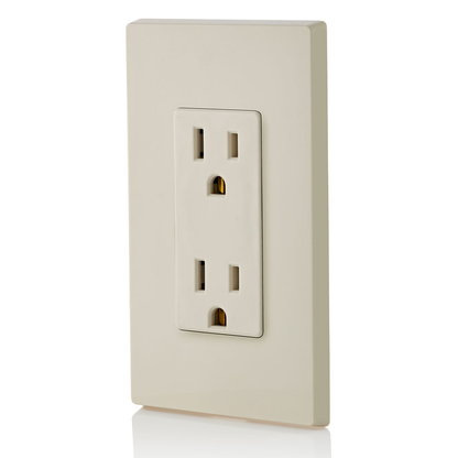 15 Amp Duplex Outlet/Receptacle, Self-Grounding, Light Almond