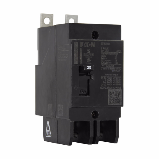 20 Amp Molded Case 2 Pole Circuit Breaker Bolt-On, 480 Volt