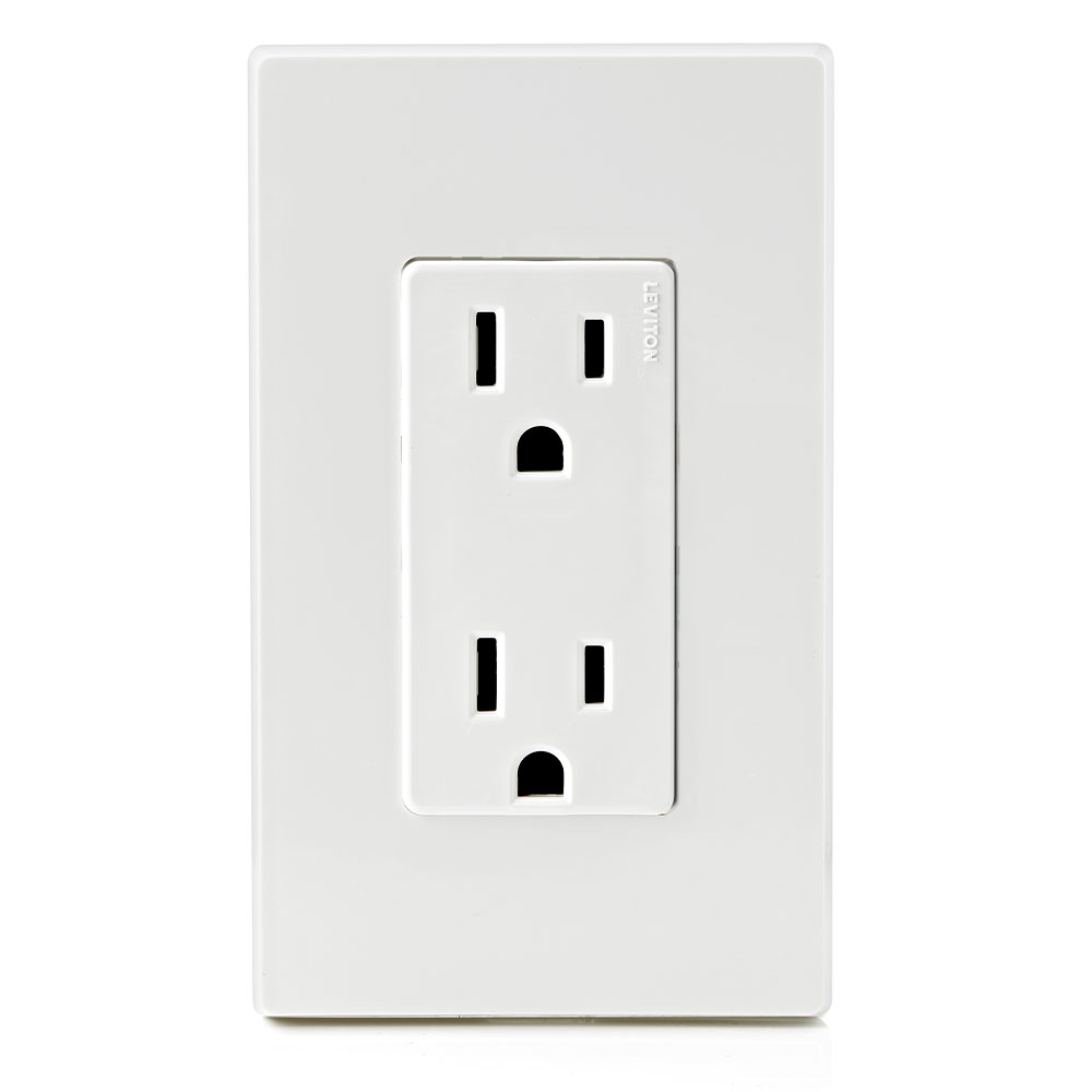 15 Amp Decora Duplex Outlet/Receptacle, Grounding, White