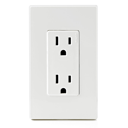 15 Amp Decora Duplex Outlet/Receptacle, Grounding, White