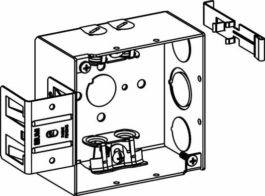 2-1/8" DEEP, 4" SQUARE (4S) DEEP BOX WELDED WITH MC CLAMPS & MS BRACKET