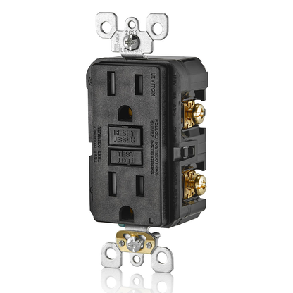15 Amp, Self Test, Tamper-Resistant GFCI Outlet with LED Indicator Light