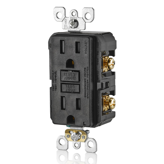 15 Amp, Self Test, Tamper-Resistant GFCI Outlet with LED Indicator Light