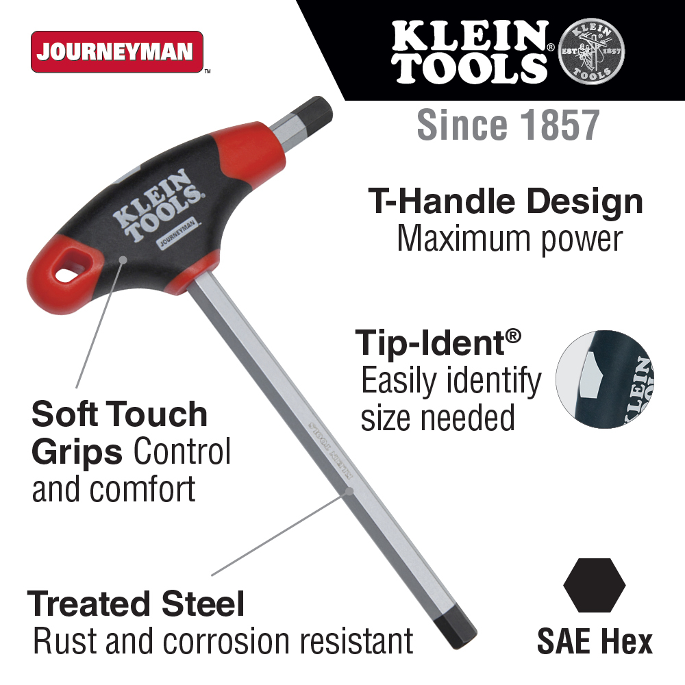 3/16-Inch Hex Key, Journeyman™ T-Handle, 6-Inch