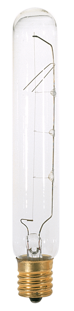 20 Watt T6 1/2 Incandescent; Clear; 1500 Average rated hours; 150 Lumens; Intermediate base; 130 Volt