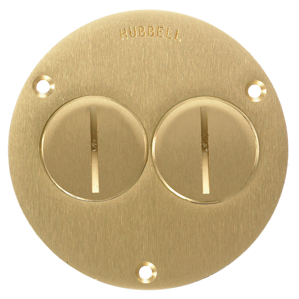 1-Gang Cover, Round, Duplex Threaded Screws, Brass