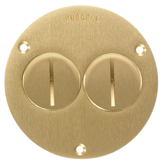 1-Gang Cover, Round, Duplex Threaded Screws, Brass