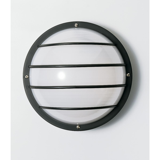 1 Light - 10" Round Cage Polysynthetic Body and Lens - Black Finish