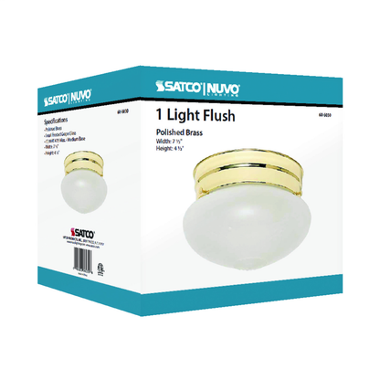 1 Light - 6" - Flush Mount - Small Frosted Grape Mushroom, Color retail packaging