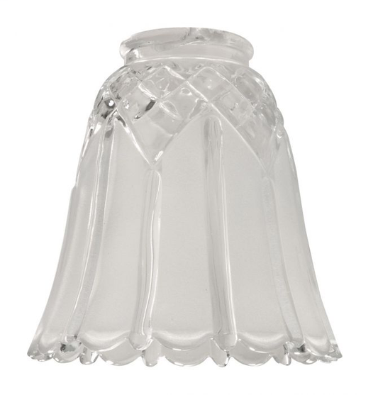 2 1/4" Glass- Acid-Etched Frosted, Scalloped Bell - 195-G