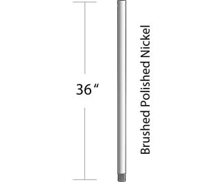 36" Downrod in Brushed Polished Nickel