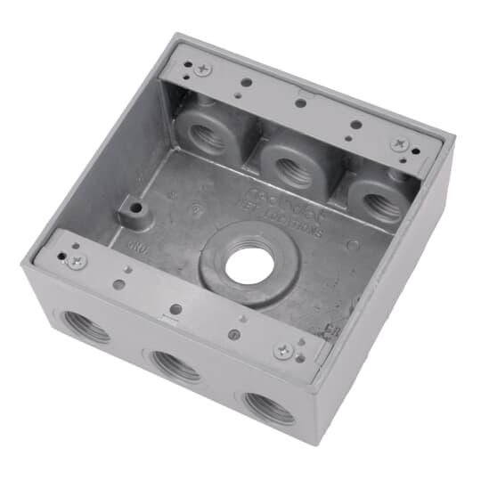 2-GANG UNIV WP BX 7HOLE 3/4HUB