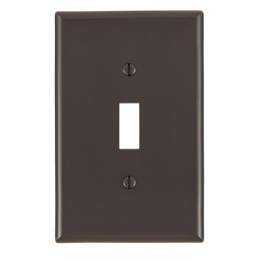 1-Gang Toggle Wallplate, Midway Size, Device Mount, Brown