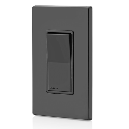 15 Amp Decora Single-Pole Switch, Grounding, Black