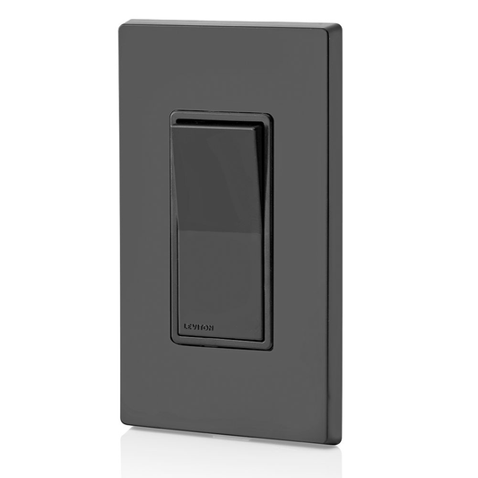 15 Amp Decora Single-Pole Switch, Grounding, Black