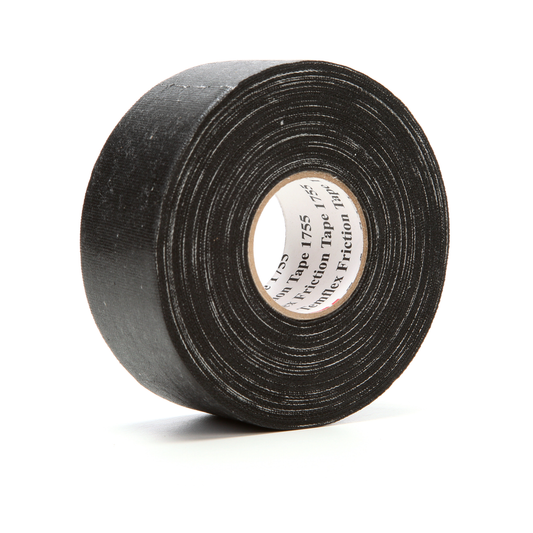 3M Temflex Cotton Friction Tape 1755, 1-1/2 in x 82-1/2 ft, Black, 30 rolls/Case