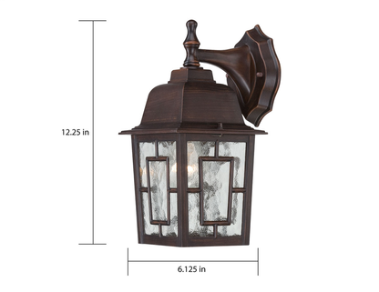 Banyan - 1 Light 12" Wall Lantern with Clear Water Glass - Rustic Bronze Finish