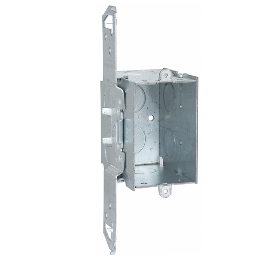 3 in. x 2 in. Switch Box, Gangable, 2-3/4 in. Deep, Six 1/2 in. KO's, TS Bracket