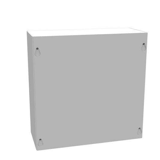 10x4X10 Screw Cover Type 1 UL Steel No KO Gray Cover w/Teardrop Slots Holes In Back